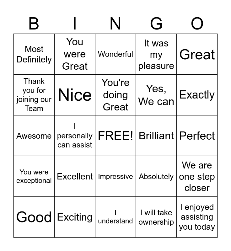 Innovative Buzz Words Bingo Card