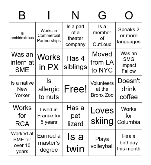 Bingo Card