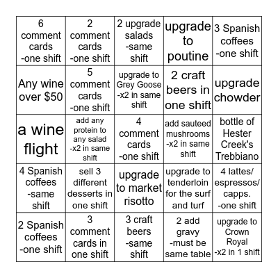 Server Bingo Card