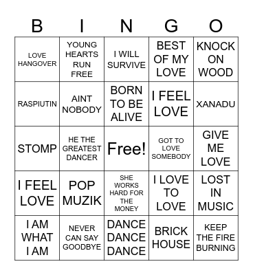 DISCO Bingo Card