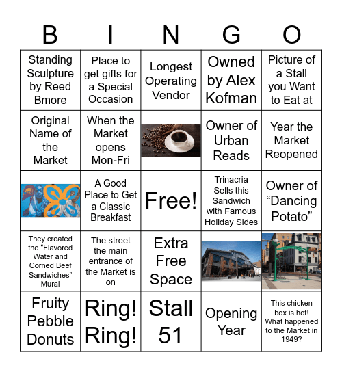 Lexington Market Bingo Card