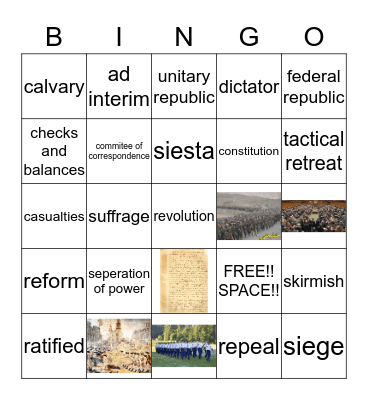 Era 5, part 2 vocabulary Bingo Card