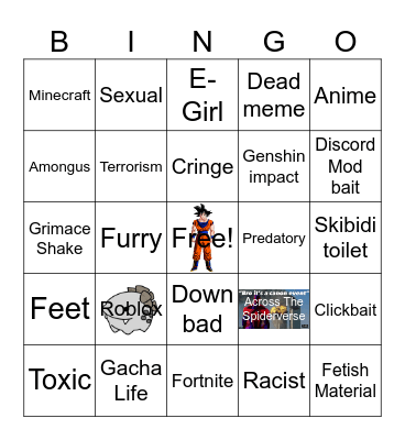 Anim Meme Bingo Card