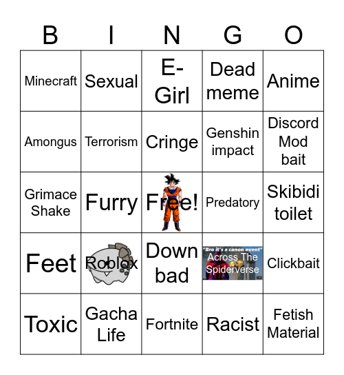 Anim Meme Bingo Card