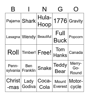 July Trivia Bingo Card