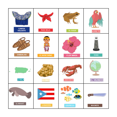LOTERIA DE PUERTO RICO Bingo Card
