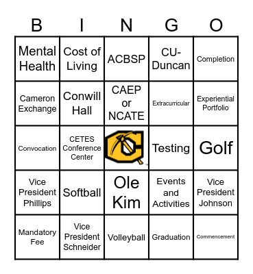 CU Buzzword Bingo Card