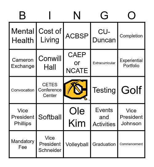 CU Buzzword Bingo Card