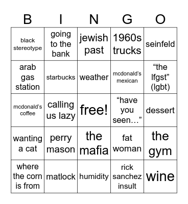 grandpa seifert Bingo Card