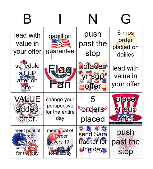 Melissa's July Bingo Card