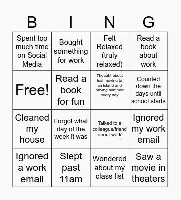 Orems Bingo Card
