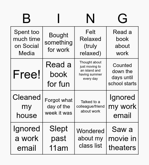 Orems Bingo Card