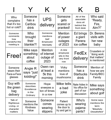 Summer Workshop BINGO Card