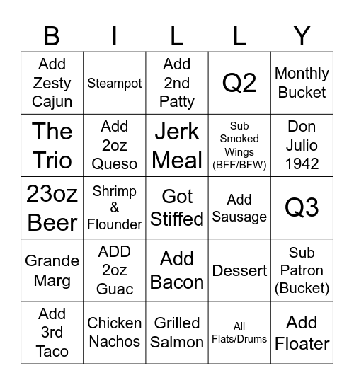 Server Bingo Card