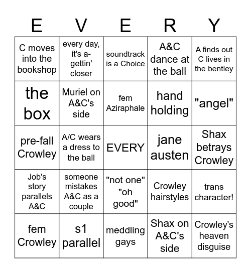 GOOD OMENS II Bingo Card