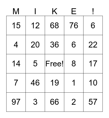 Birthday Bingo Card