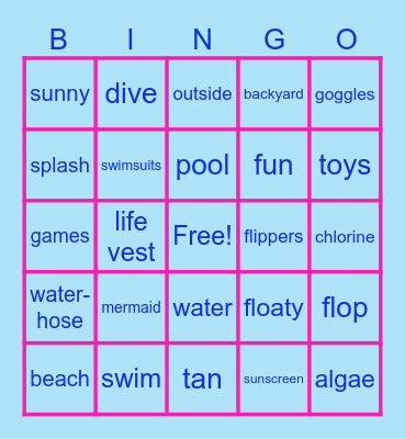 WATER BINGO Card