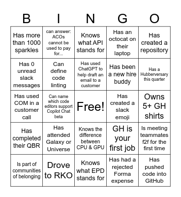 RKO FY24 Bingo Card