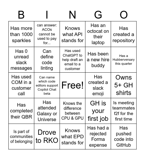 RKO FY24 Bingo Card