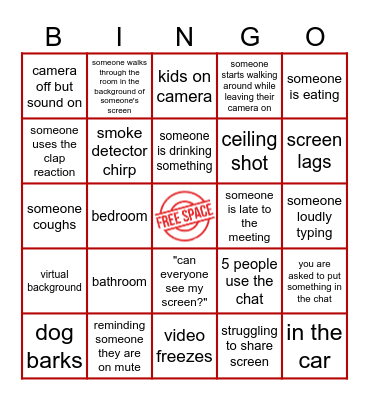 Friday Night Fun Bingo Card