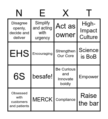 BARTON BINGO Card