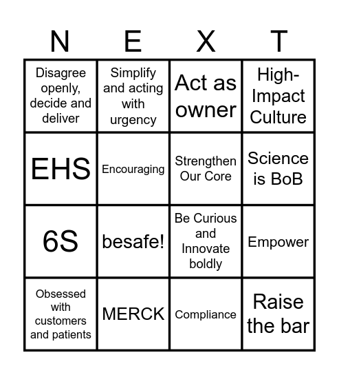 BARTON BINGO Card