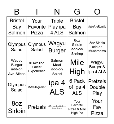 Suggestive Sellers Make More $$$ Bingo Card