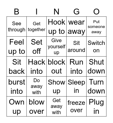 Phrasal verbs S6B Bingo Card
