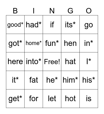 Camp Bingo Card