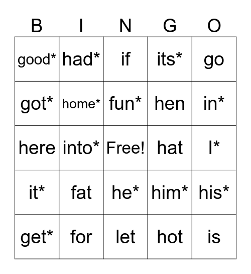 Camp Bingo Card