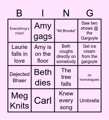 WOMEN 2023 FRINGE Bingo Card