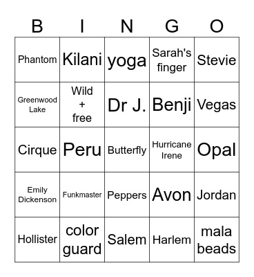 Bride to "B"INGO! Bingo Card