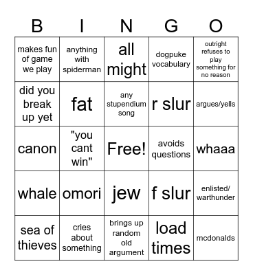 Mason Bingoooo!!!! Bingo Card