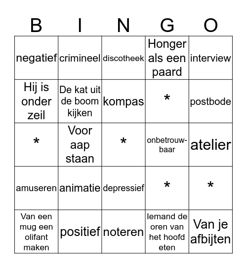 Veurs Voorburg Bingo Card