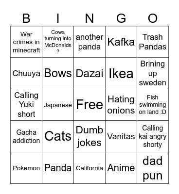 BINGO :D Bingo Card