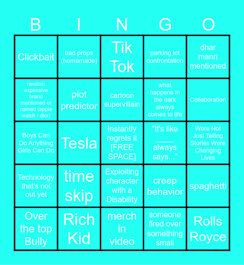 Dhar Mann Bingo Card