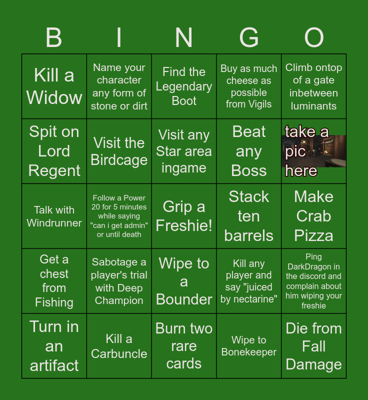 Deepwoken Bingo Card
