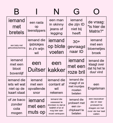Valkhof Barbingo 2023 Bingo Card