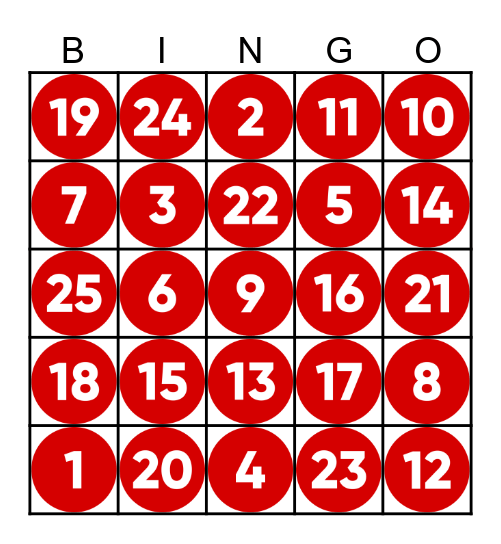 LOS NUMEROS Bingo Card