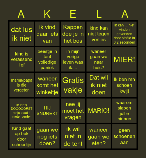 Eeuwkamp zeurbingo 2023 Bingo Card