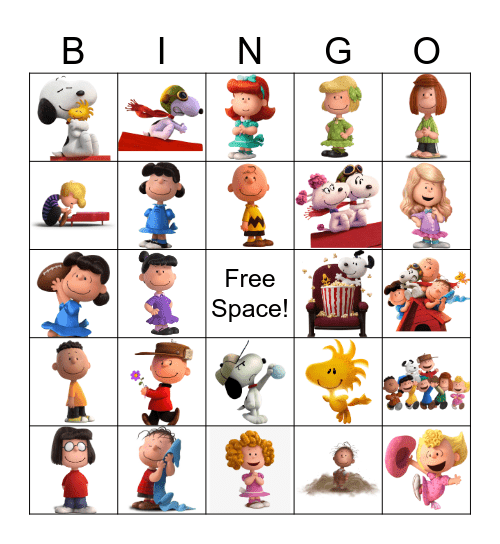 PEANUTS BINGO! Bingo Card