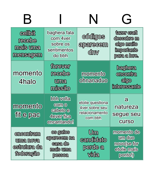 Bingo QSMP - 15/jul - Bingo Card