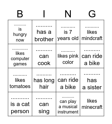 Find a person who... Bingo Card