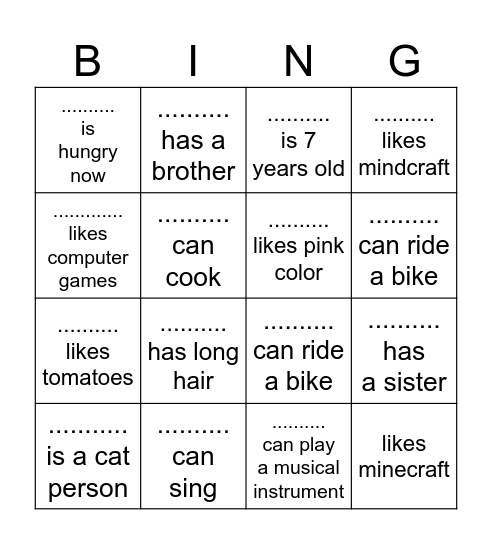 Find a person who... Bingo Card