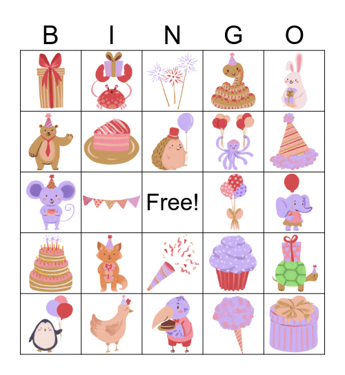 Dino Nuggets Birthday Bingo Card