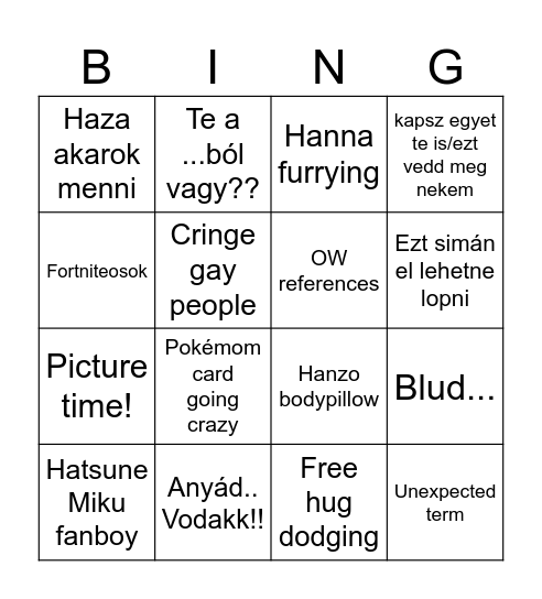 Con go Bingo Card
