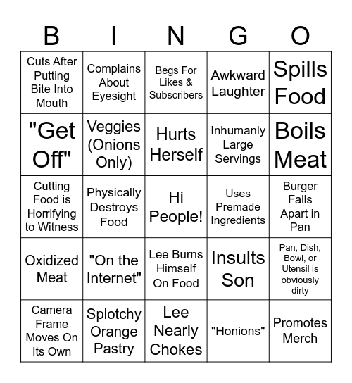 Kays Cooking Bingo (Deep Folly) Bingo Card