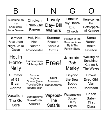 DD44 SUMMAH! Bingo Card