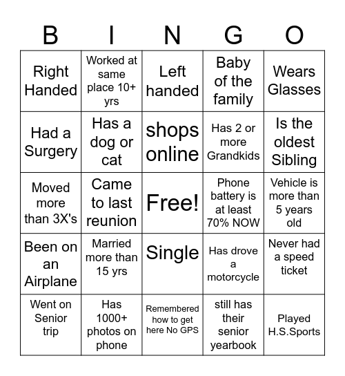 wildcat Bingo Card