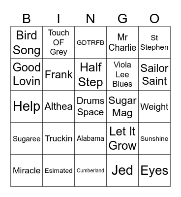 The Final Show Bingo Card